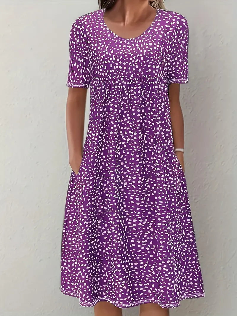 Women's flowy elegant evening dress with flattering silhouette and smooth refined lines