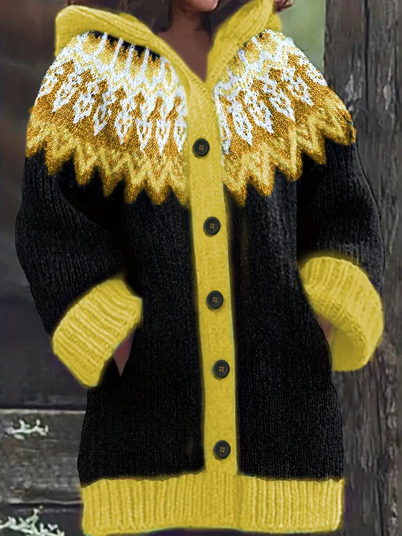 Casual hooded cardigan relaxed fit soft everyday layering staple with cozy hood detail
