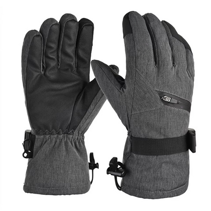 Black touchscreen ski gloves for men and women with insulated grip and winter adventure design