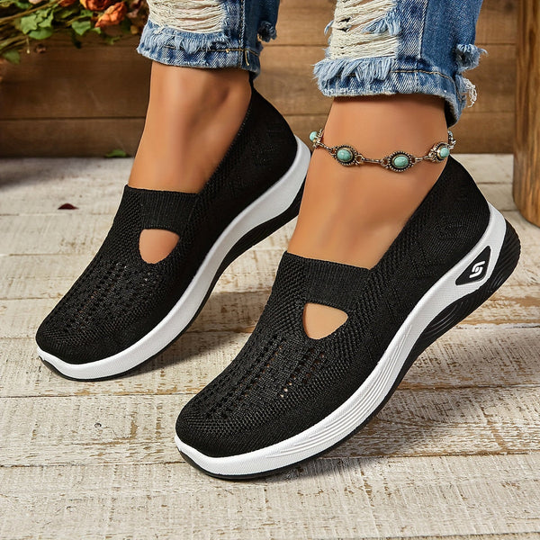 Soleil lightweight slip-on shoes in neutral tones with ergonomic sole and breathable mesh upper