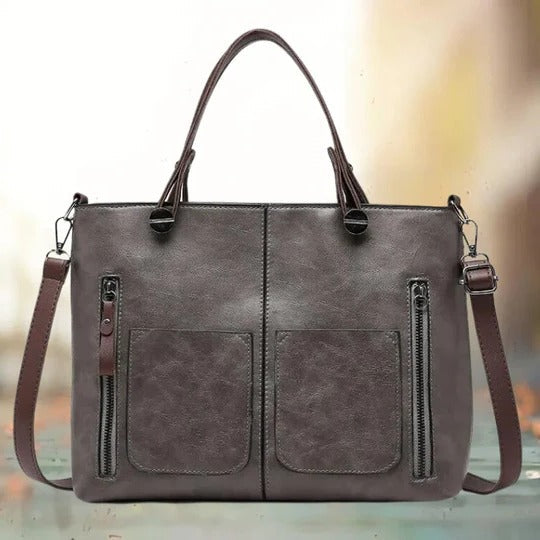 Wavlynn elegant structured leather bag with ample space, polished silhouette for work and weekend