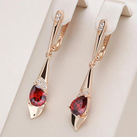 Rubina™ | Elegant Red Crystal Gold Pendant - WAVLYNN
