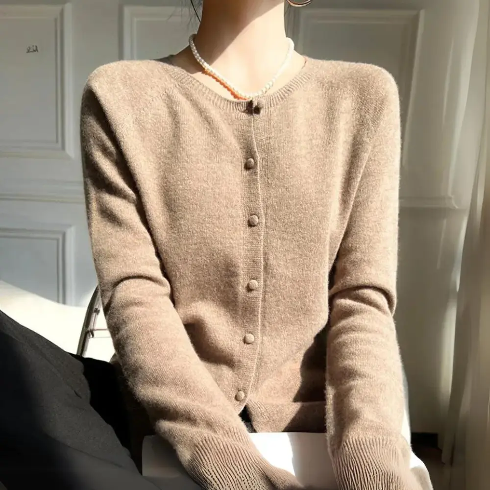 Waylynn Eliza pastel women's wool cardigan cozy relaxed-fit layering essential soft hues