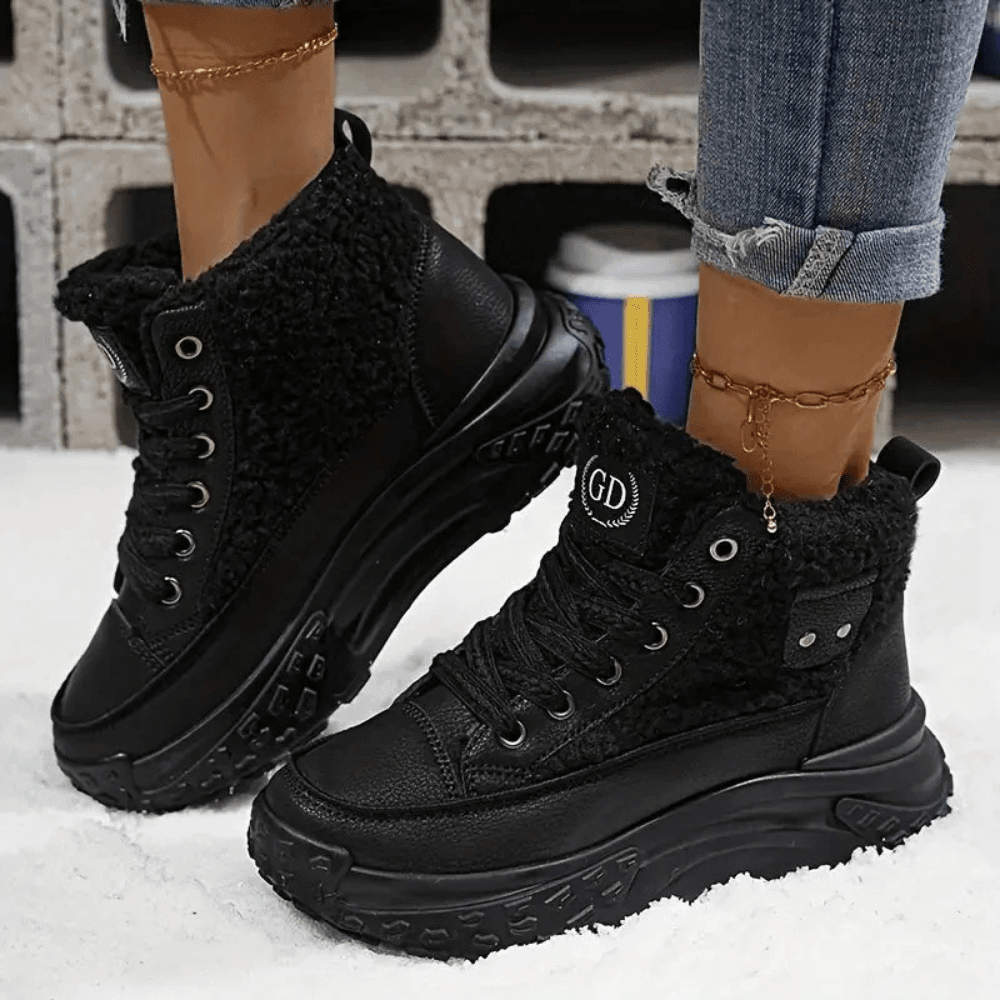 Delphine™ cozy winter boots in neutral tones, stylish ankle cut with plush cushioned insole