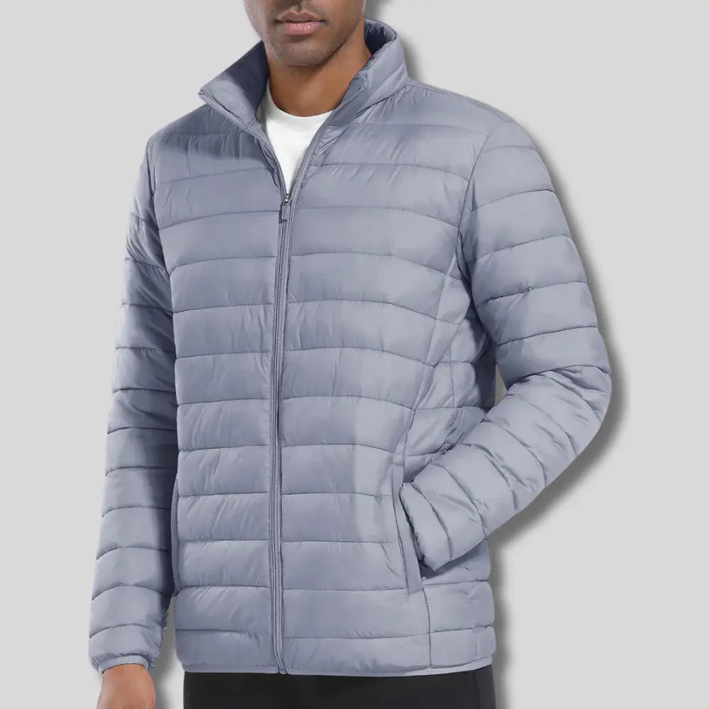 Everett lightweight puffer jacket, water-resistant windproof design with stand collar and full zip