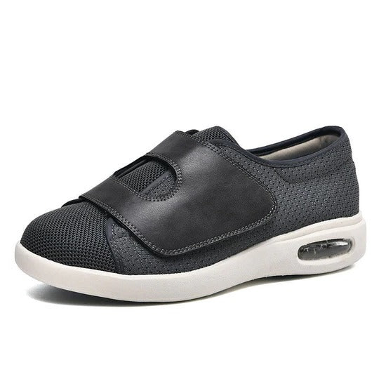 Extra wide fit shoes with adjustable hook-and-loop closure, breathable design for wider feet daily comfort