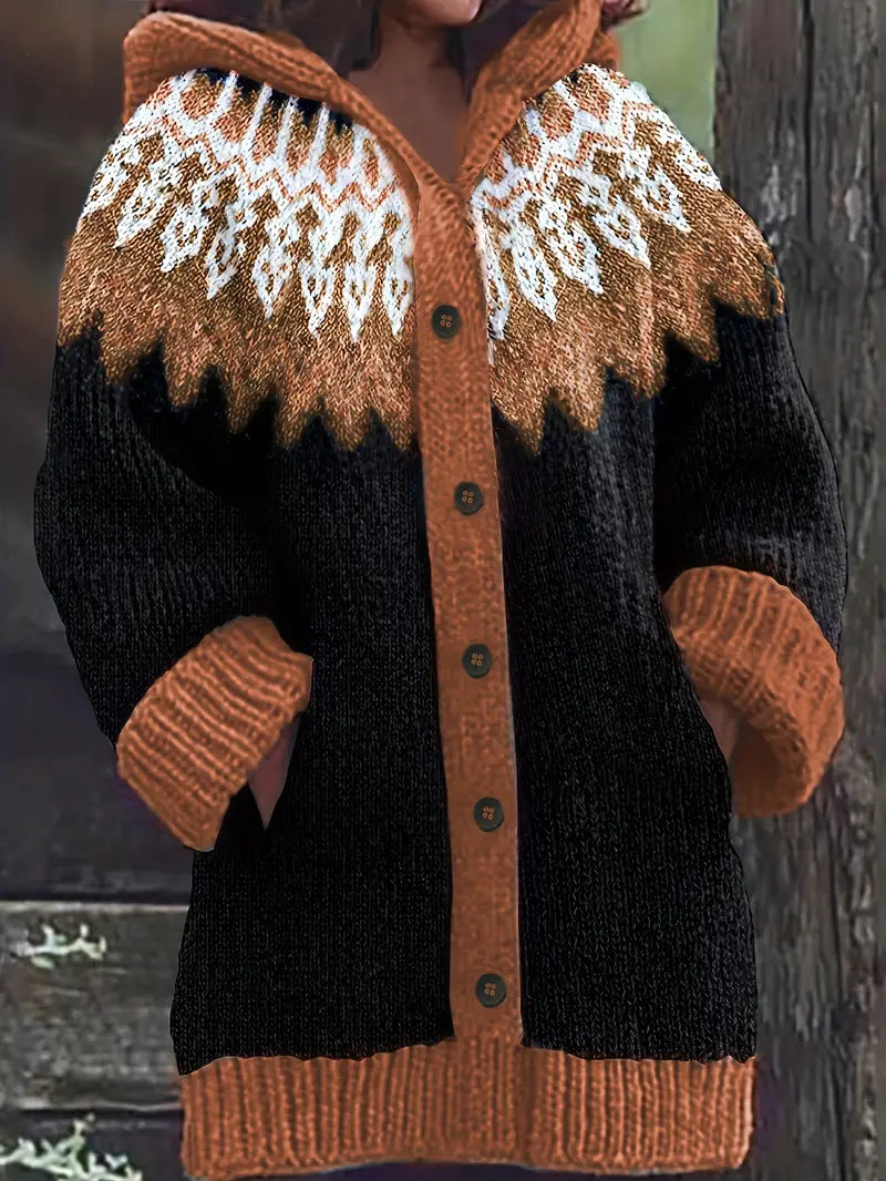 Casual hooded cardigan relaxed fit soft knit everyday layering style cozy wrap design