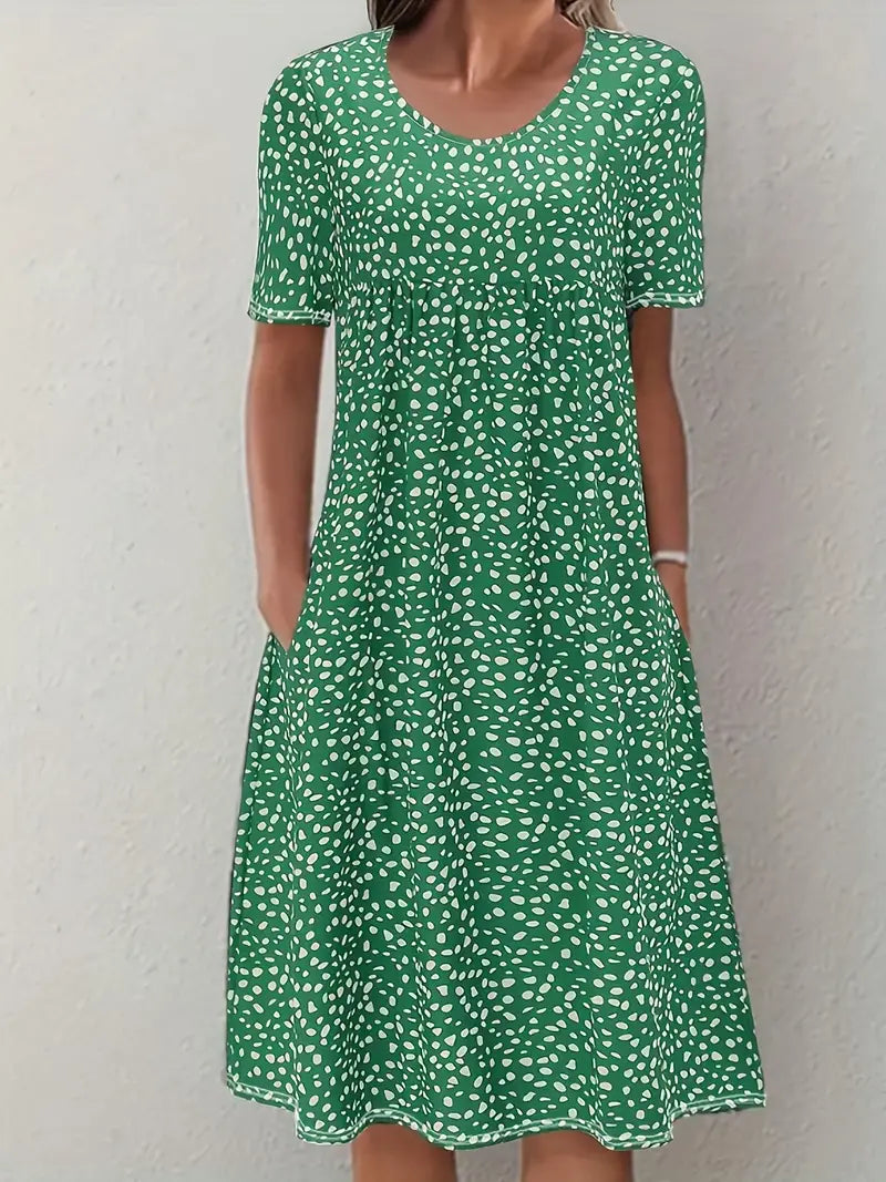 Women's flowy elegant evening dress with flattering silhouette and smooth lines for refined sophistication