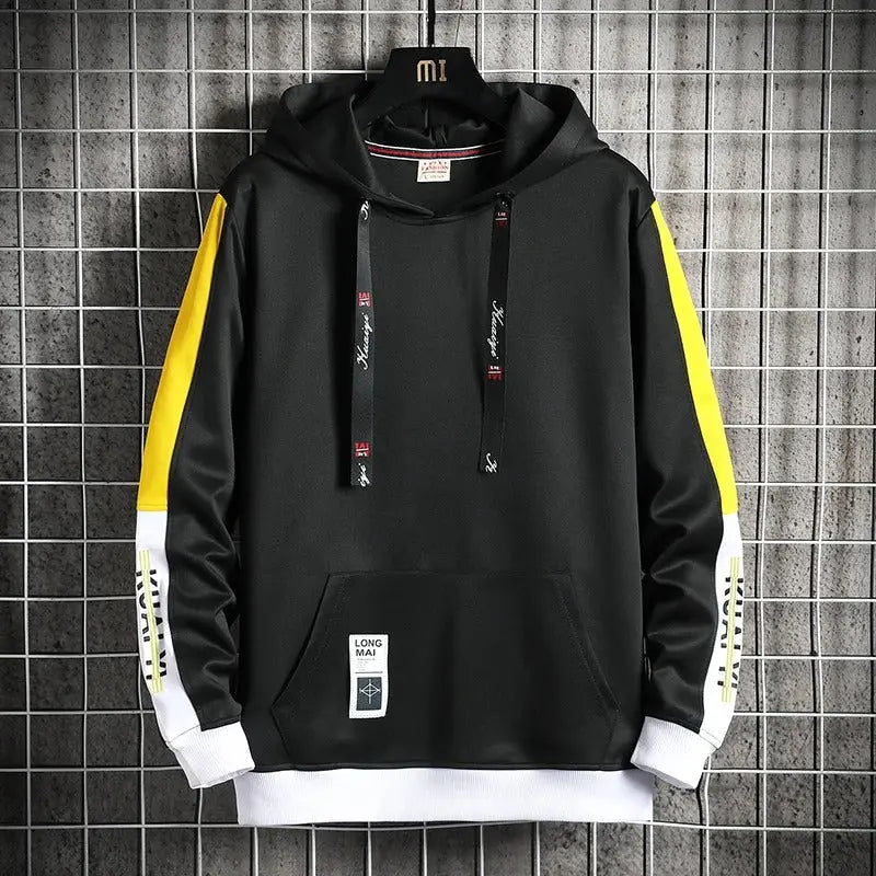 Apollo relaxed-fit hoodie with bold color accents, adjustable hood, and front kangaroo pocket