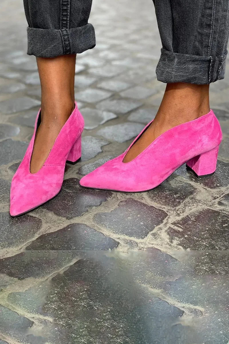 Daphne block heel pumps classic silhouette stable heel elegant women's dress shoes