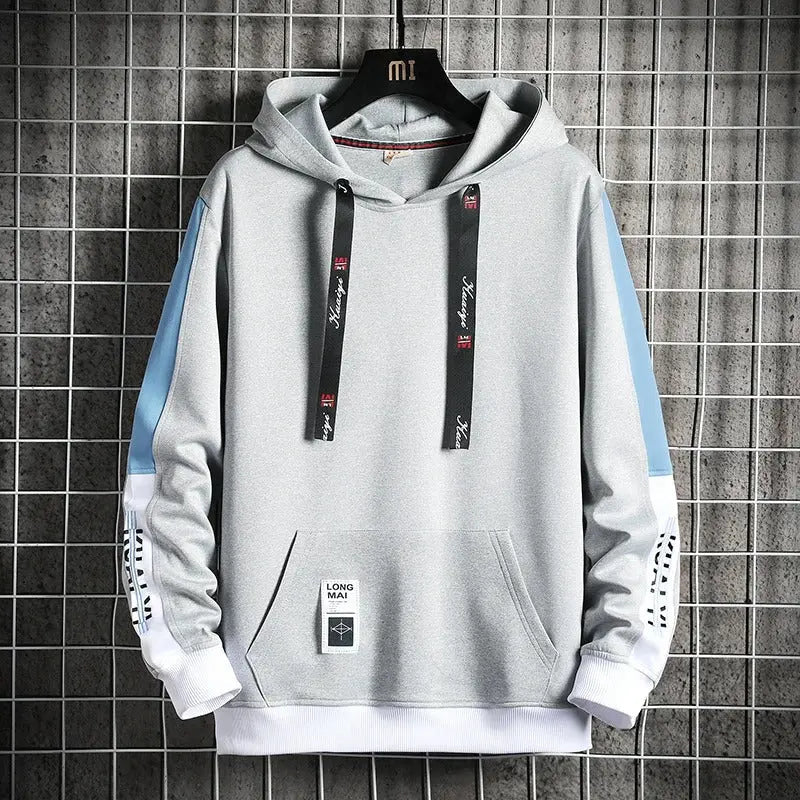 Apollo relaxed-fit hoodie with bold color accents, adjustable hood, and front kangaroo pocket