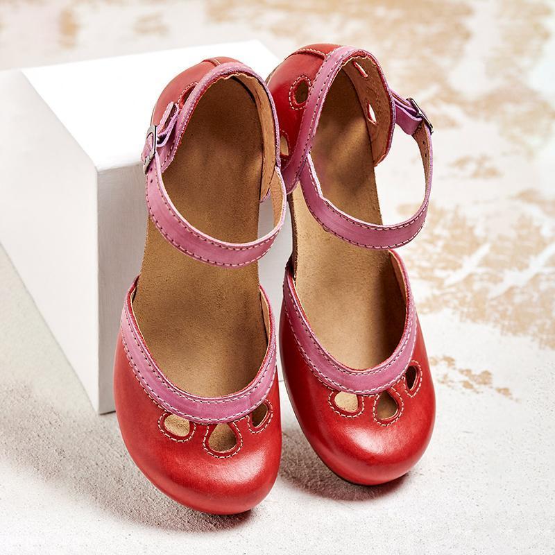 Women's Charlotte comfort low heel flat sandals with cushioned support and elegant refined silhouette