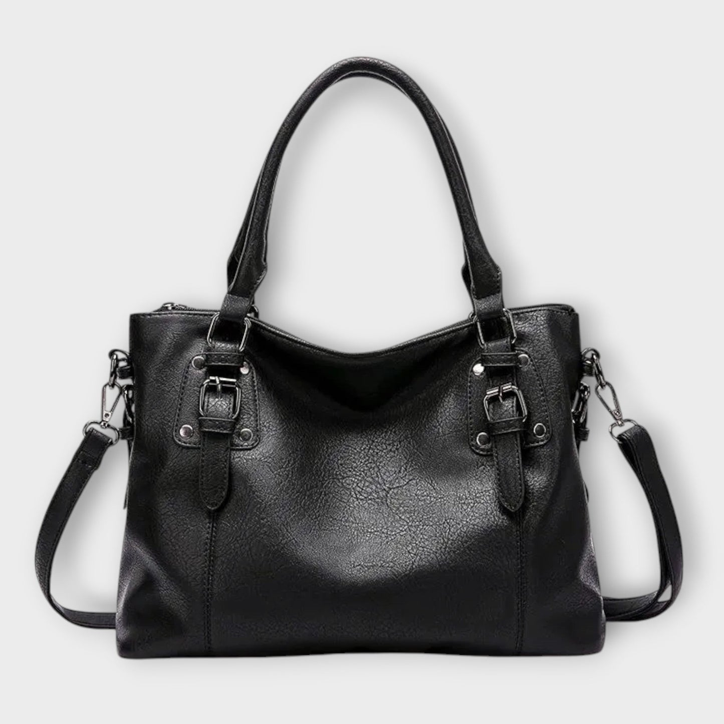 Solveig classic structured handbag with sturdy handles, spacious feminine silhouette for everyday elegance