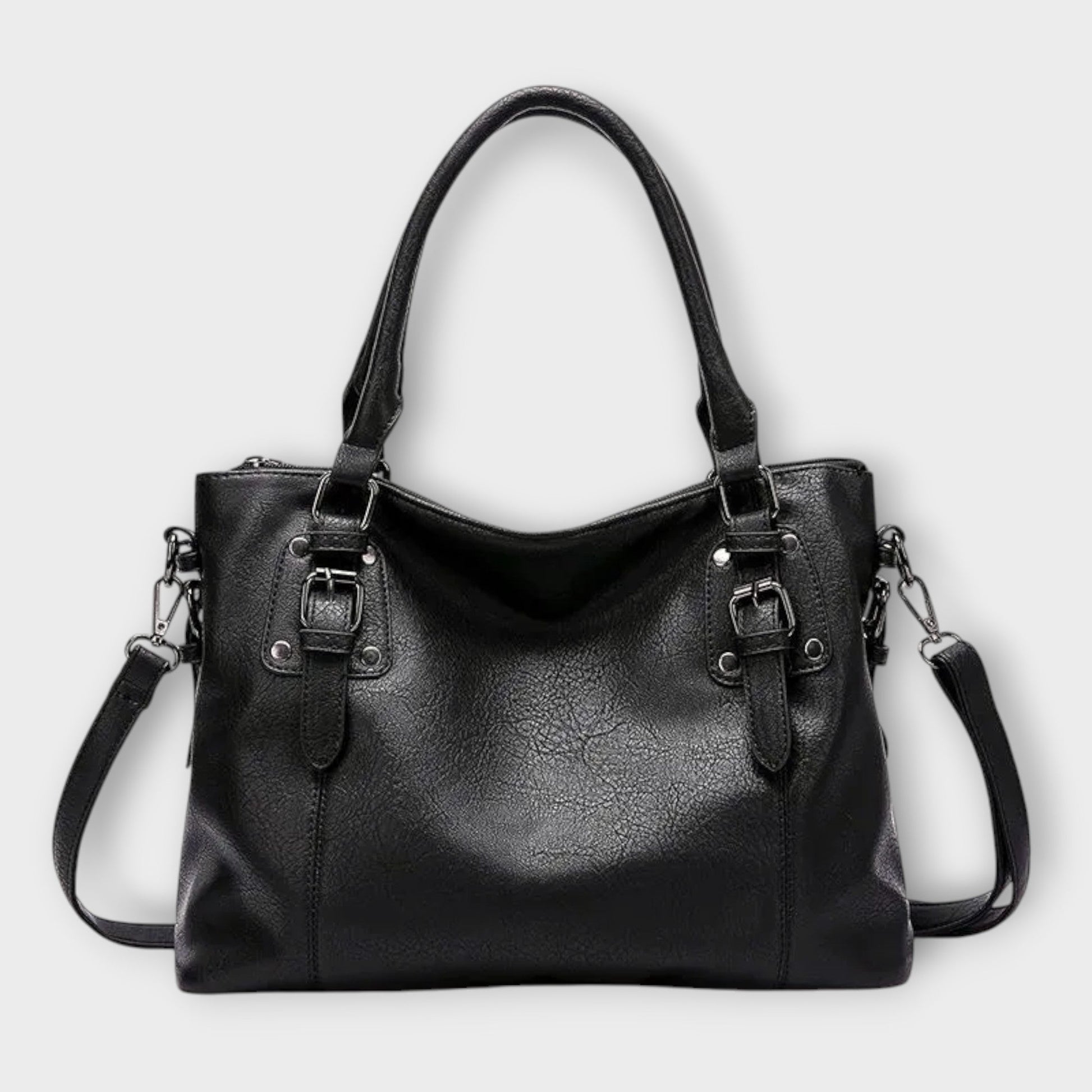 Solveig classic structured handbag with sturdy handles, spacious feminine silhouette for everyday elegance