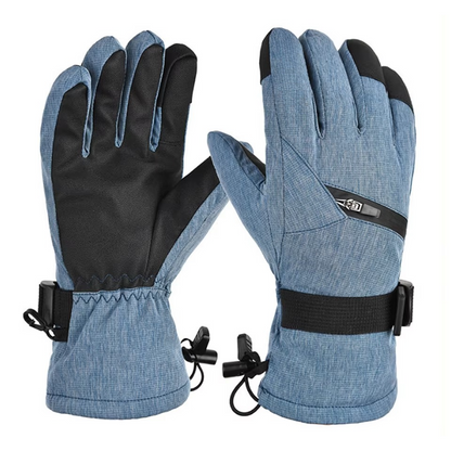 Black touchscreen ski gloves unisex insulated winter sport gloves with precision grip fingertips