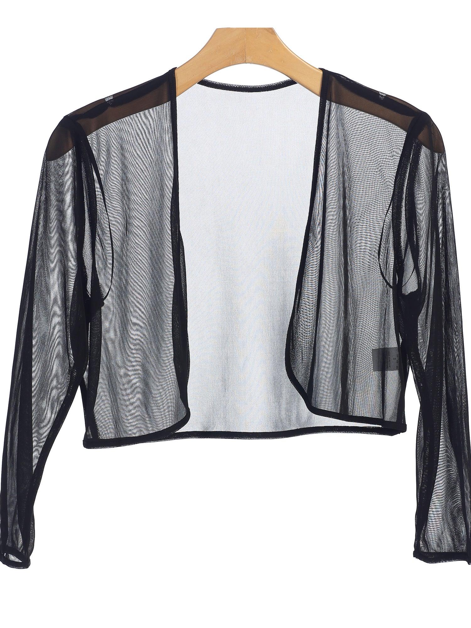 Women's elegant chiffon bolero jacket long sleeves formal eveningwear multiple colors available