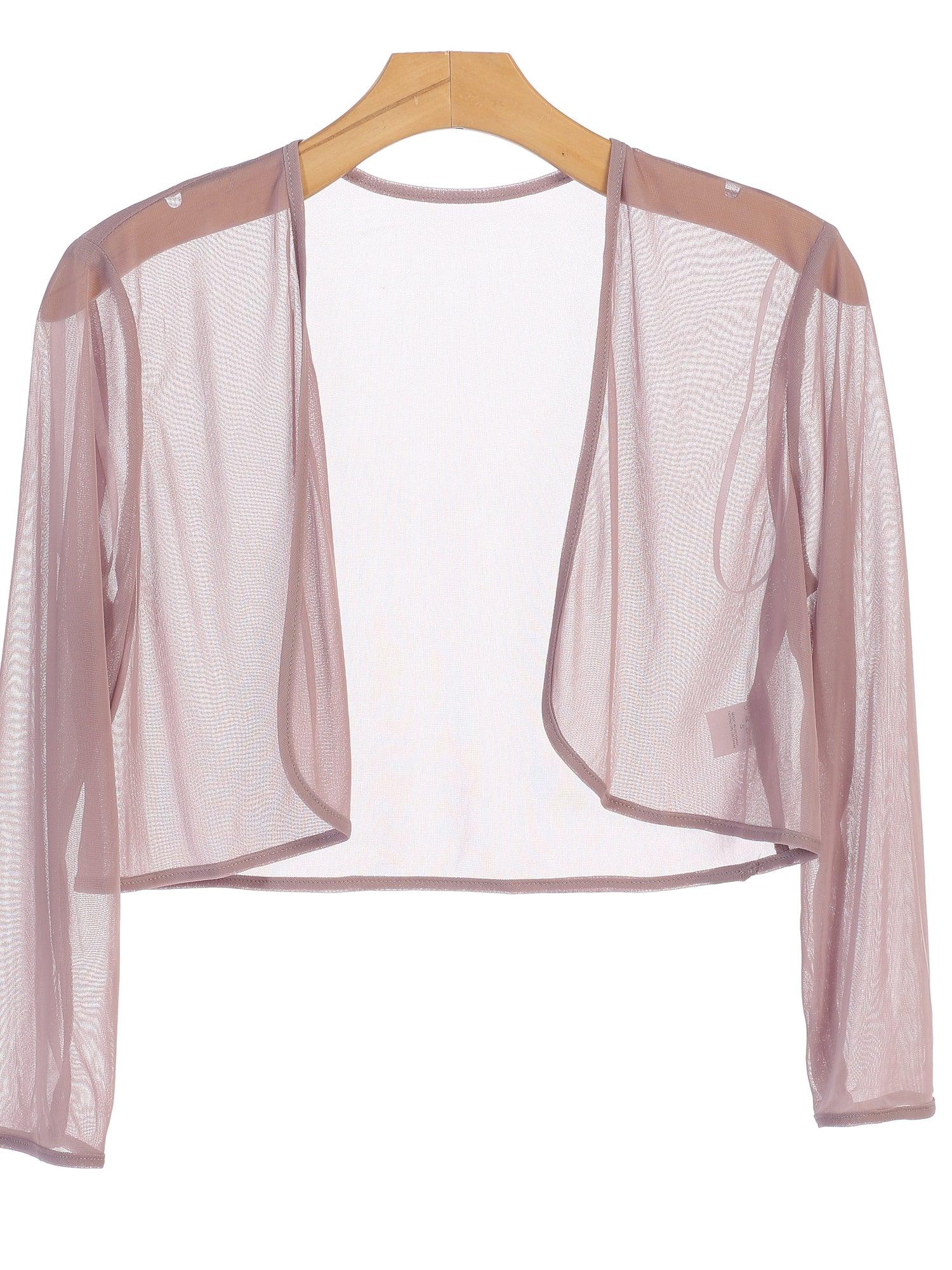 Elegant black chiffon bolero jacket women long sleeves formal eveningwear timeless coverage
