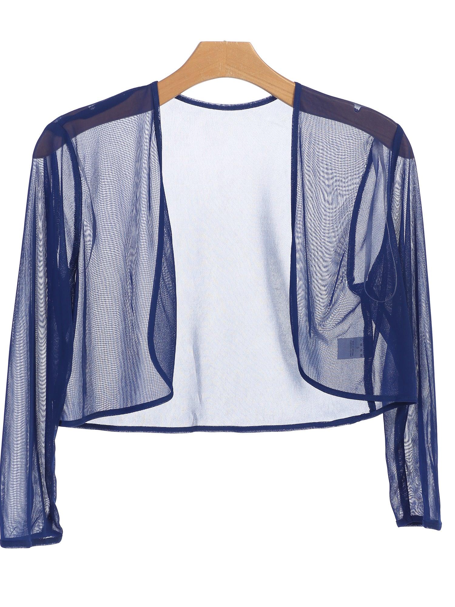 Women's elegant chiffon bolero jacket long sleeves formal eveningwear multiple colors available