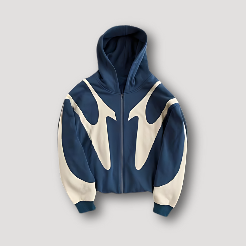 Ben men's relaxed fit zip hoodie with curved panel design, urban streetwear essential