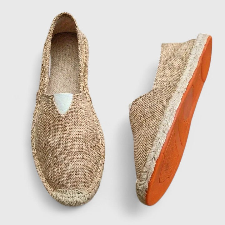 White mesh slip-on espadrilles with braided jute sole, lightweight breathable flat summer shoes