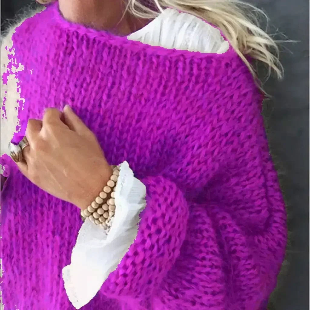 Kerry lightweight knitted sweater in neutral tone, slim layering fit with soft cozy texture