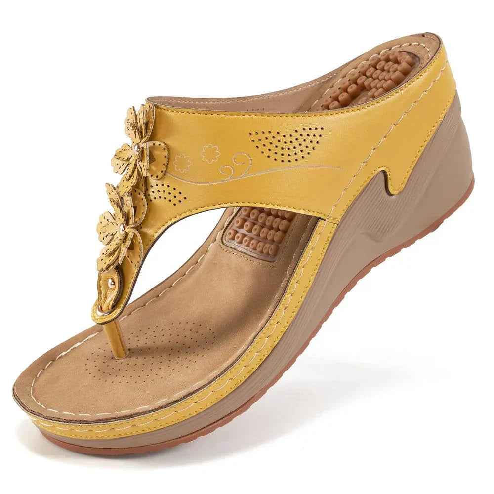 Saffron women's comfort cushioned sandals with ergonomic support and timeless silhouette