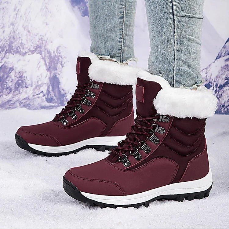 SoftTrek women's warm winter boots brown leather elegant insulated cold-weather ankle style