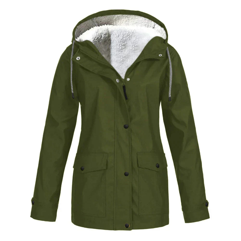Women's fur-lined parka jacket Kaitlyn by Wavlynn, insulated winter coat with cozy hood trim