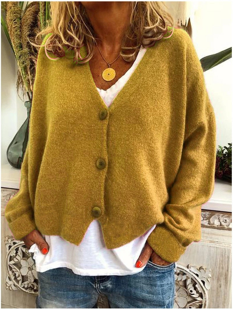 Shannon knit cardigan in neutral tone, lightweight everyday layering piece with flattering draped fit