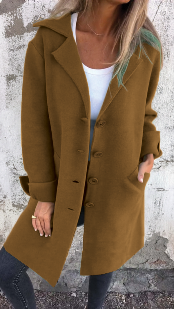 Margaret button-down jacket in neutral felt-like texture, lightweight quilted-touch structured outerwear