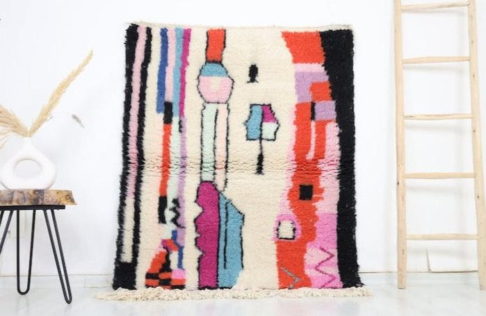 Markunda Beni Ourain Rug 3'9" x 4'7" - Wavlynn