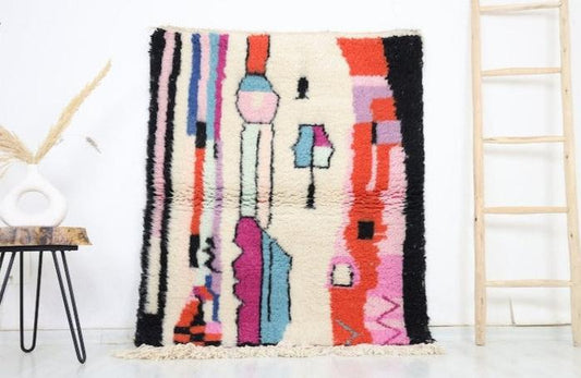 Markunda Beni Ourain Rug 3'9" x 4'7" - Wavlynn