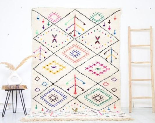 Massilya Beni Ourain Rug 5'0" x 8'1" - Wavlynn