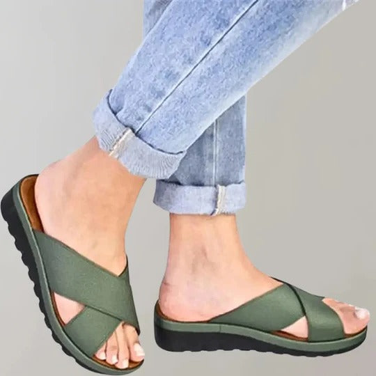 Women's neutral slip-on slippers lightweight casual design for indoor and light outdoor everyday wear