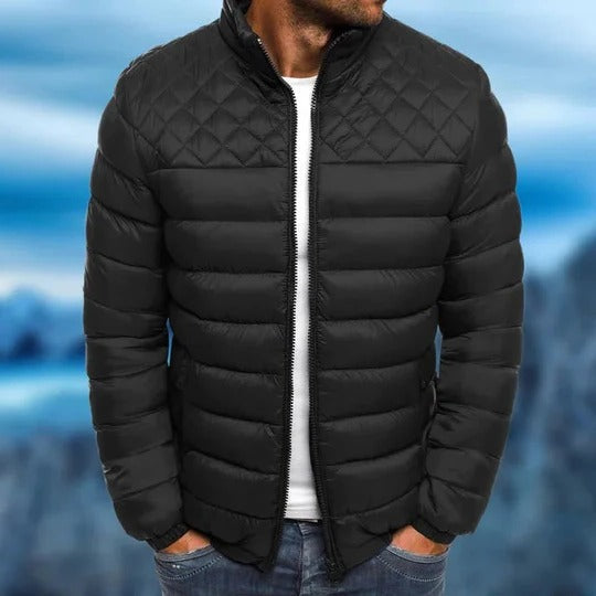 Wavlynn men's navy quilted puffer jacket water-resistant windproof lightweight slim fit