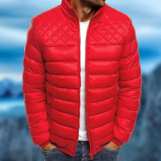 Wavlynn men's navy quilted puffer jacket water-resistant windproof lightweight slim fit
