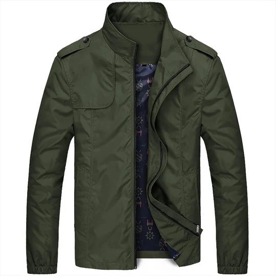 Men's lightweight summer jacket stand-up collar full-zip versatile casual to semi-formal wear