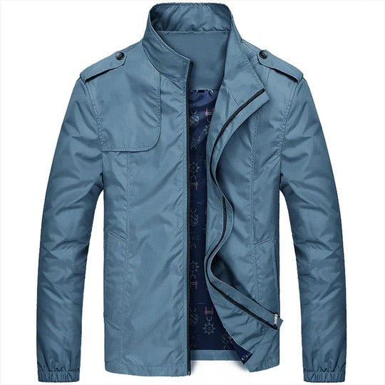 Men's lightweight summer jacket stand-up collar full-zip versatile casual semi-formal slim silhouette