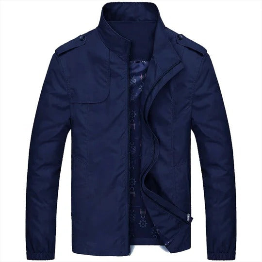 Men's lightweight summer jacket stand-up collar full-zip versatile casual semi-formal slim silhouette