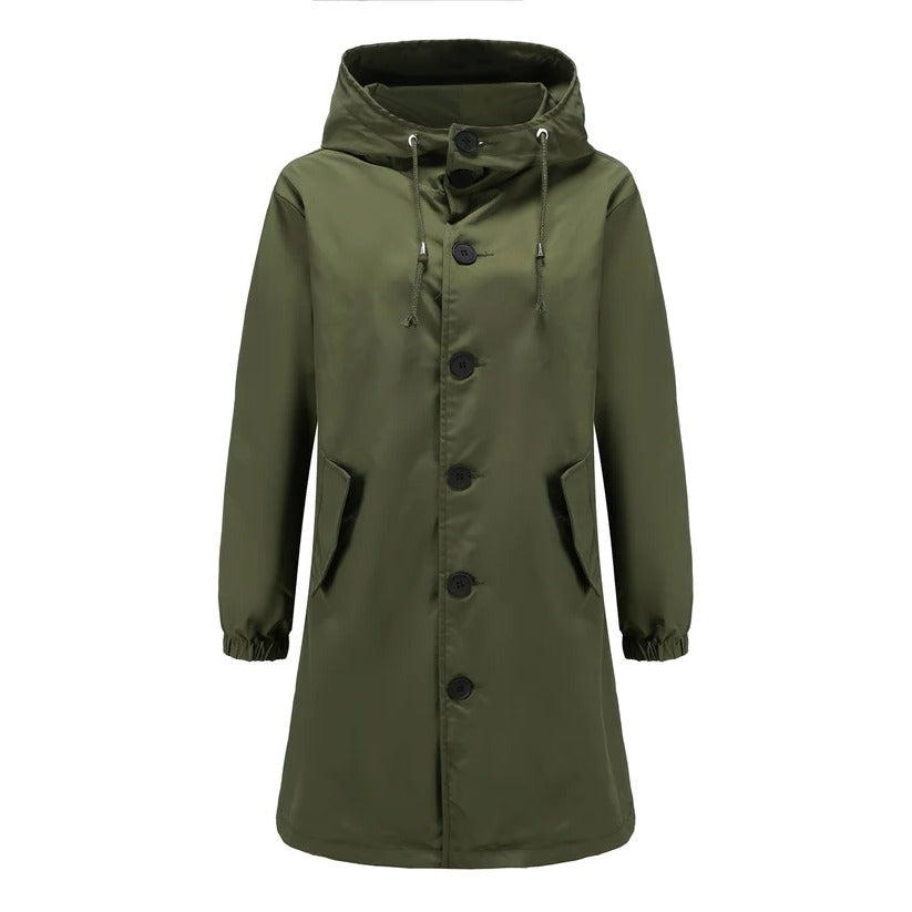 Women's lightweight hooded rain jacket, versatile design for outdoor activities and year-round wear