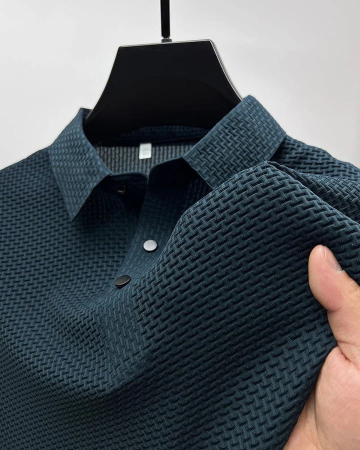 Black short-sleeve mesh t-shirt regular fit with breathable perforated panel design for active wear