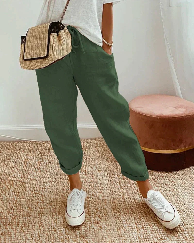 Wavlynn unisex loose-fit wide-leg pants neutral tone relaxed silhouette breathable everyday essential