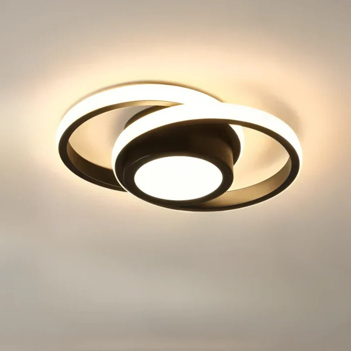 LED ceiling light dual ring structure minimalist modern interior fixture energy-efficient illumination