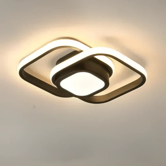 LED ceiling light dual ring modern minimalist fixture energy-efficient illumination for interior spaces