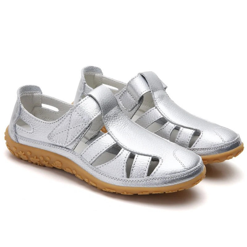 Slip-resistant supportive sandals with adaptive fit design for all-day stability and foot alignment