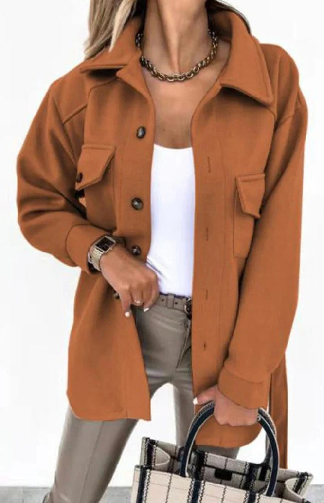 Lightweight straight-cut transitional jacket with functional pockets and fastenings for daily outdoor wear