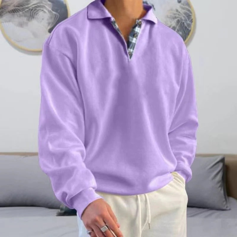 Neutral straight-cut classic pullover with relaxed fit and versatile layering design