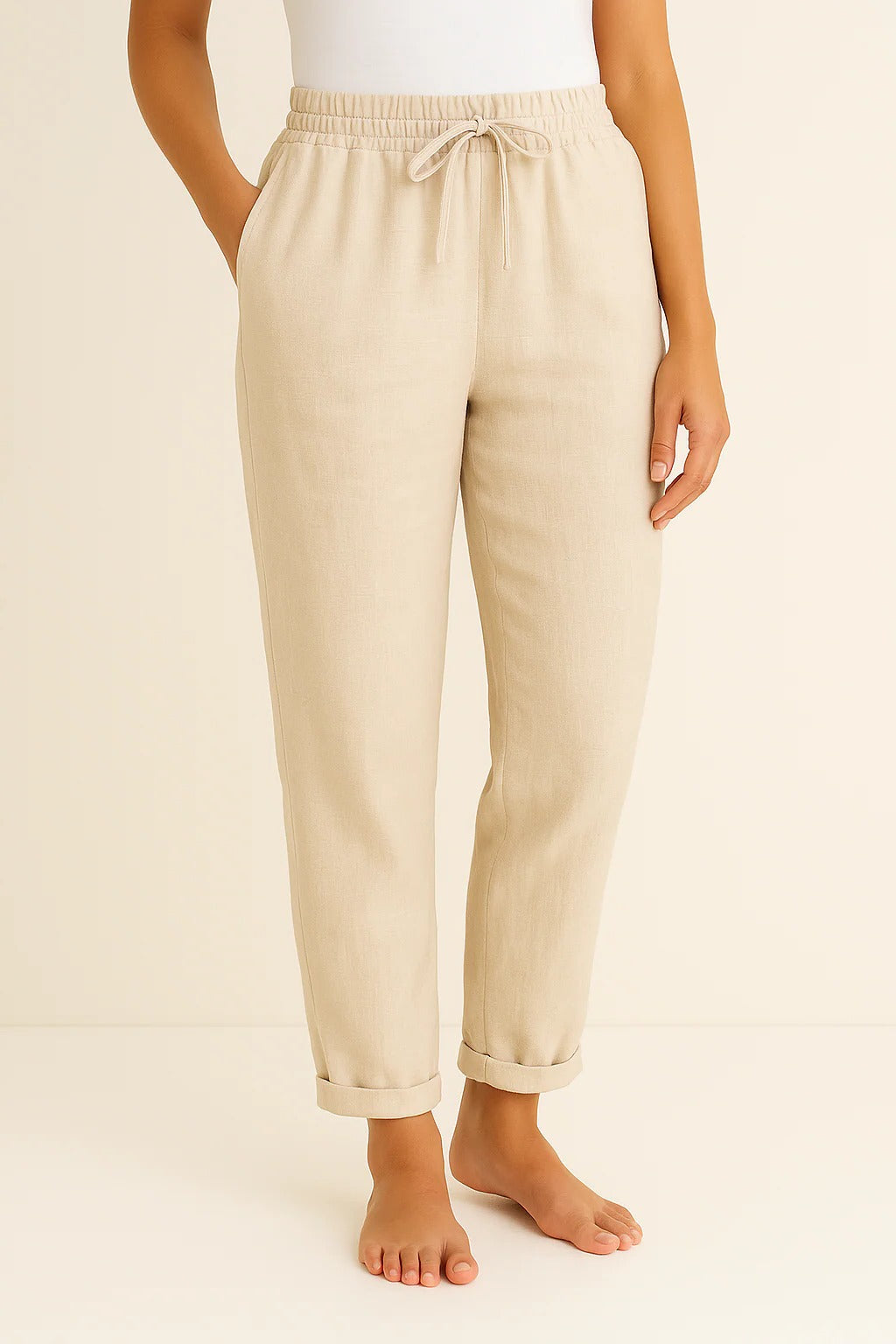 Women's regular fit trousers lightweight breathable everyday versatile polished straight-leg pants