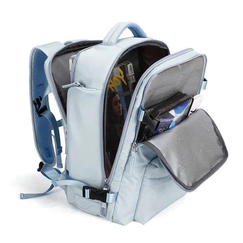 TrendAura Haven waterproof backpack black sleek design padded straps large capacity work travel bag