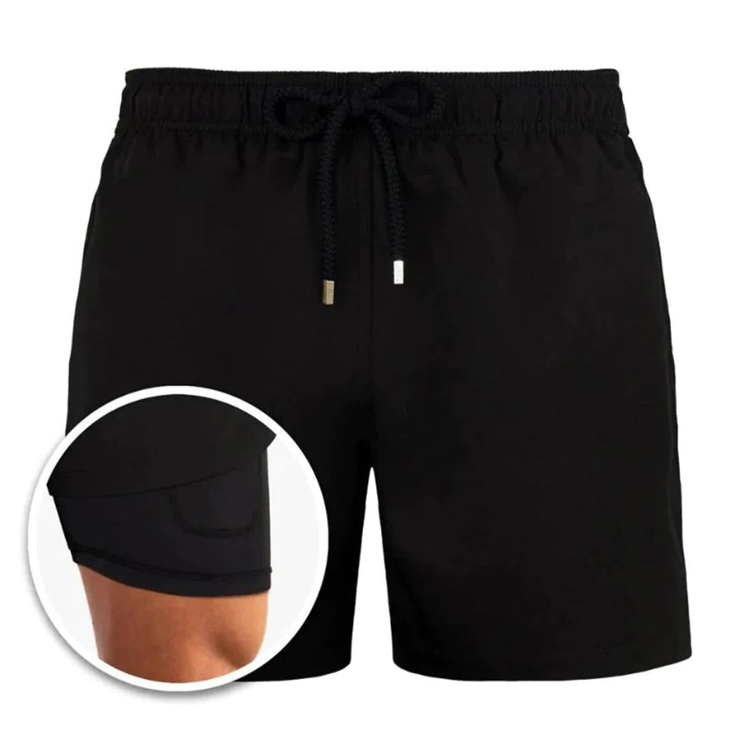 Men's quick-dry swim shorts modern fit elastic waistband breathable beach poolside blue vacation style
